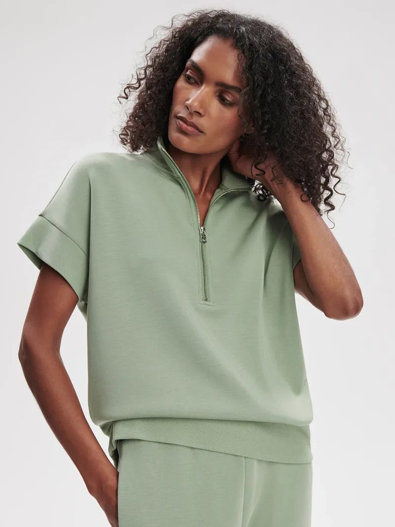 Varley Ritchie Short Sleeve Sweat - Loden Frost