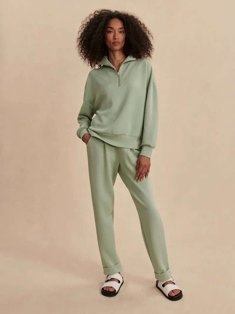 Varley Hawley Half-Zip Sweat - Snow Sage-3