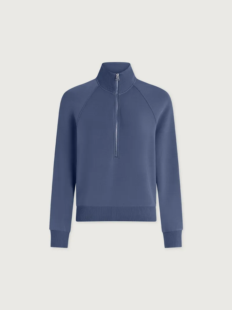 Varley Selene Half Zip Sweat - Bijou Blue-4
