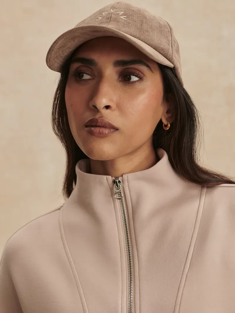 Varley Arlene Zip-Through Sweat - Mushroom-3