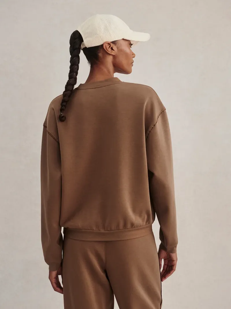 Varley Coralie Crew-Neck Sweat - Teak Olive-2