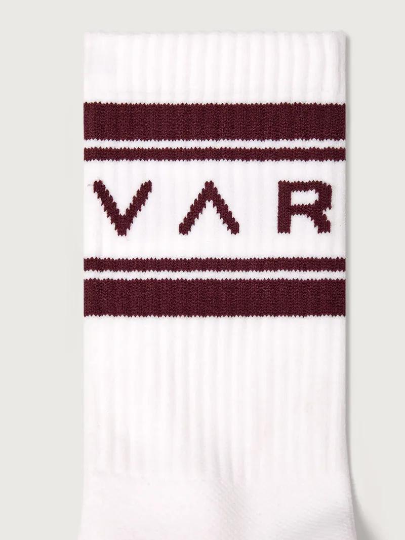 Varley Astley Active Sock - White / Port-1