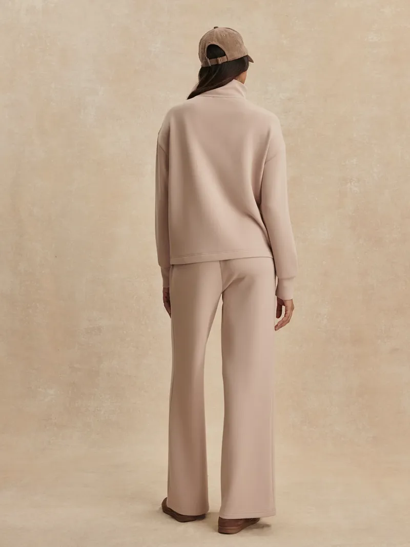 Varley Arlene Zip-Through Sweat - Mushroom-2