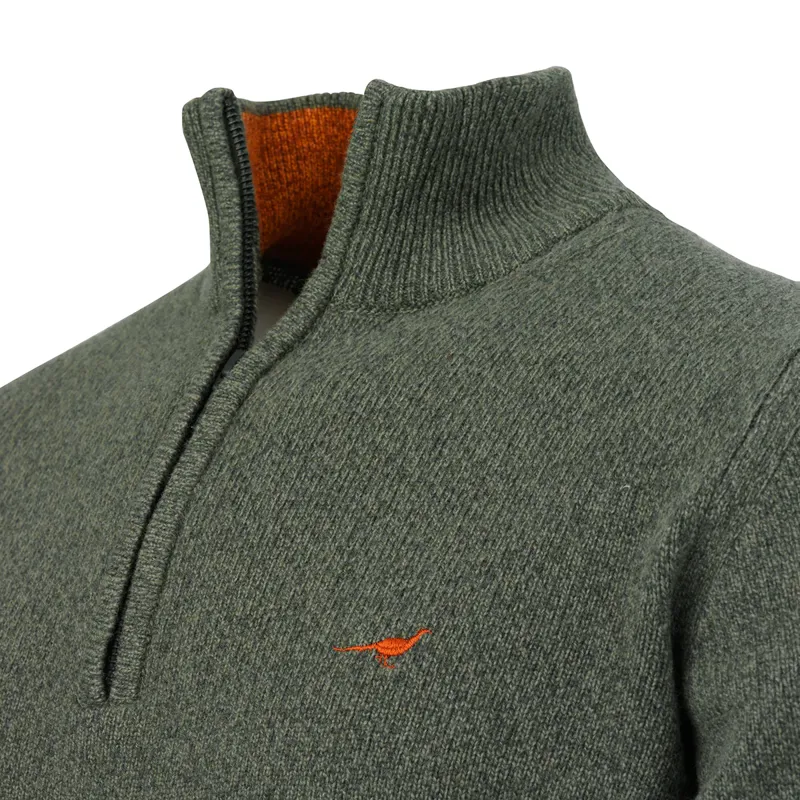 Laksen Brompton Zip Neck Jumper - Forest-1