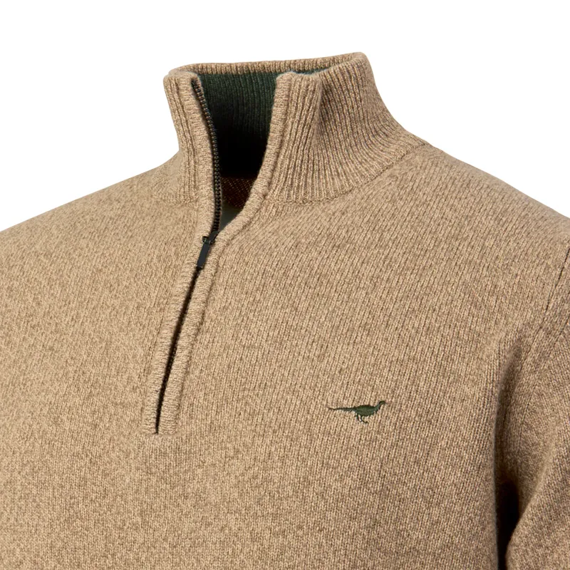 Laksen Brompton Zip Neck Jumper - Camel-1
