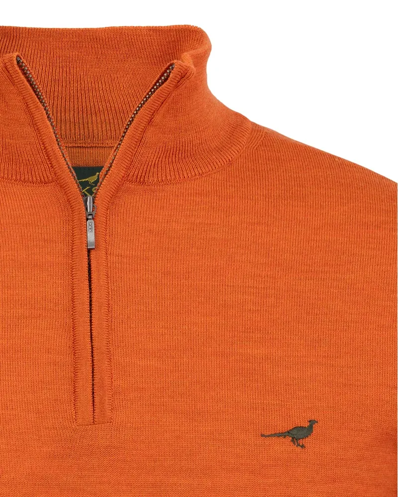 Laksen Norfolk Zip Neck Jumper - Orange-1