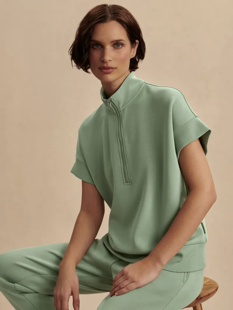 Varley Ritchie Short Sleeve Sweat - Loden Frost-2