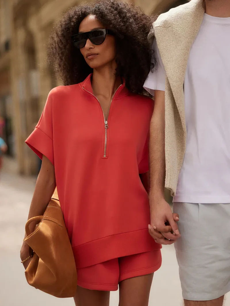 Varley Ritchie Short Sleeve Sweat - Summer Fig