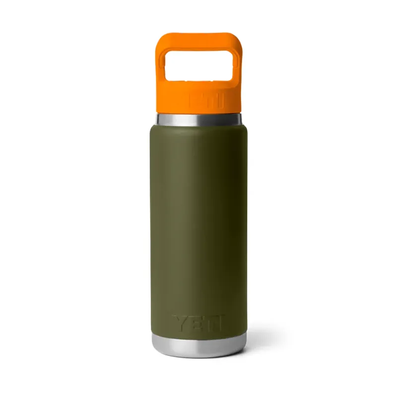YETI Rambler 26 Oz Olive / King Crab Orange Bottle with Straw Cap-2