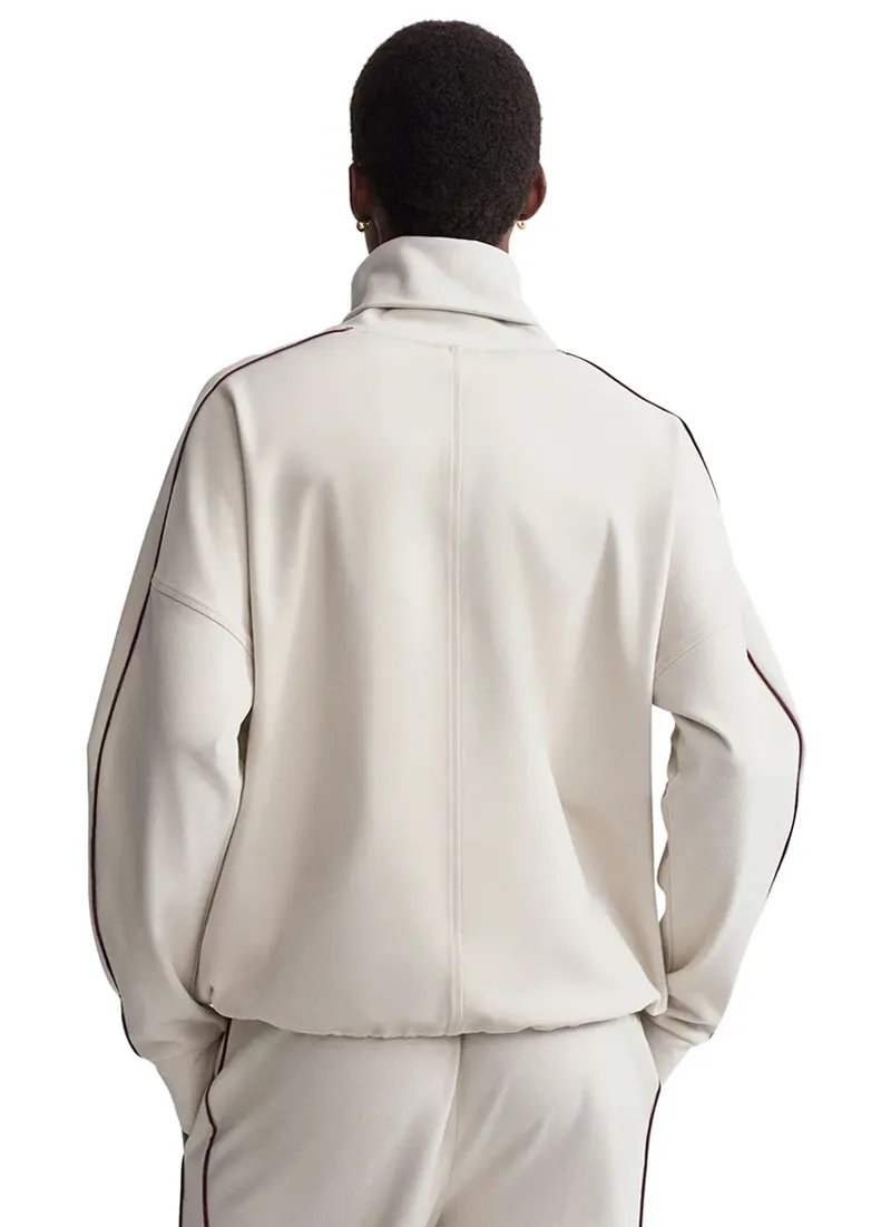 Varley Ariana High Neck Midlayer - Cement Marl and Bitter Chocolate-2