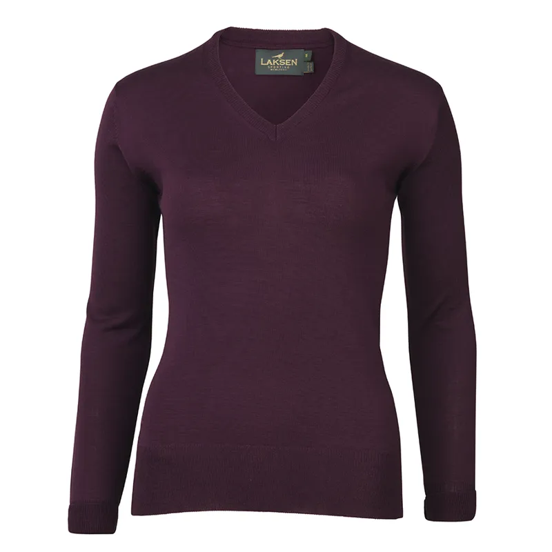 Laksen Ladies Carnaby Purple V-Neck Jumper