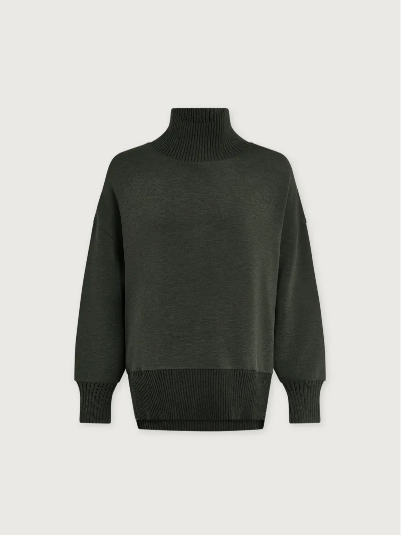 Varley Barker High-Neck Sweat - Olive Marl-7
