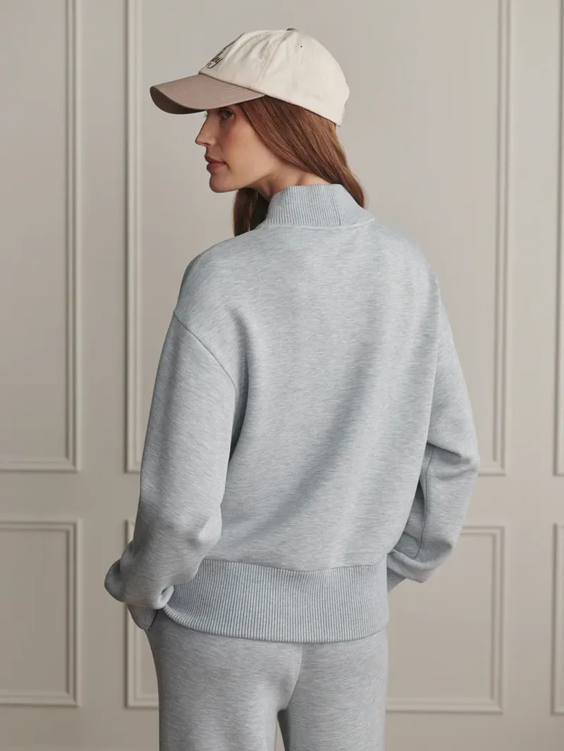Varley Sally Half-Zip Sweat - Blue Green Marl-3