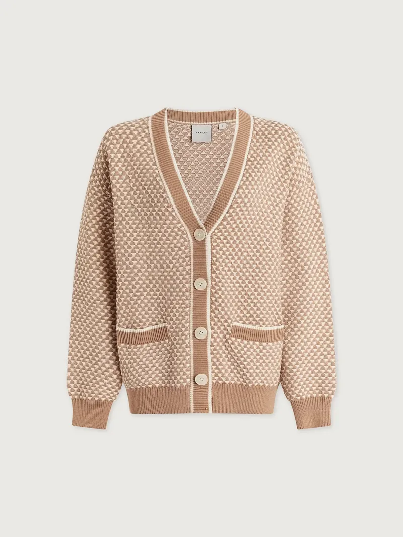 Varley Tarran Stitch Knit Cardigan - Light Taupe-5