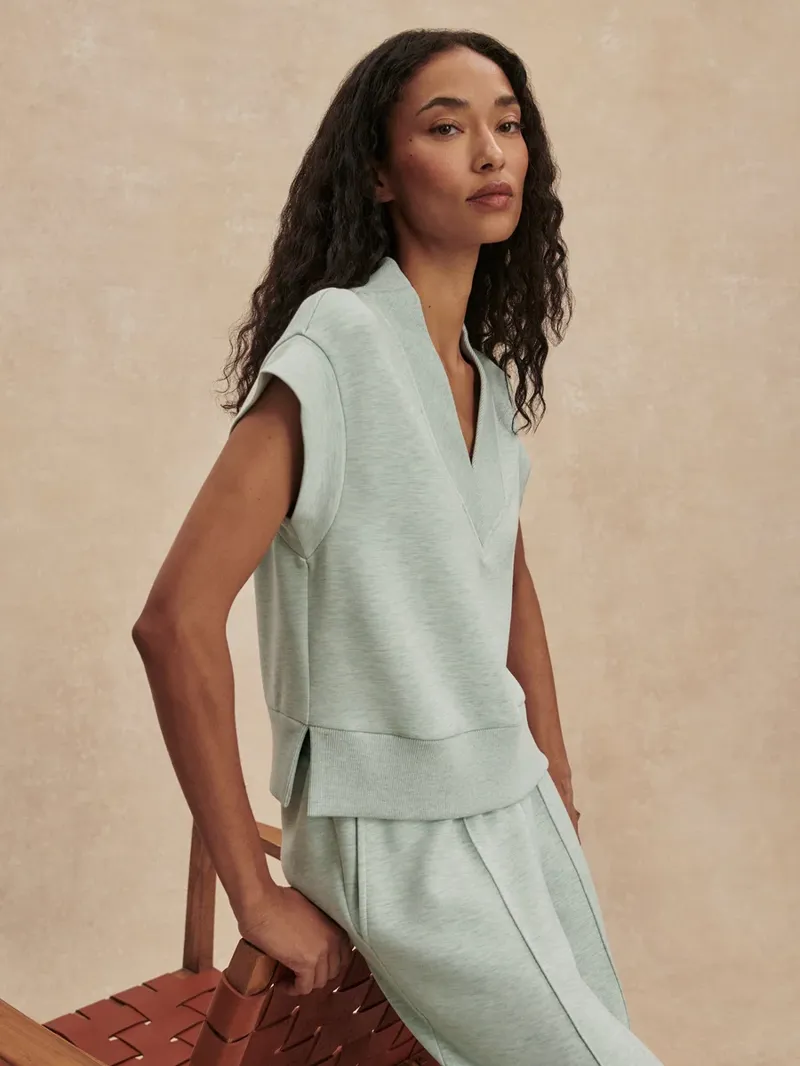 Varley Gracee V-Neck Tank - Mint Green Marl-1