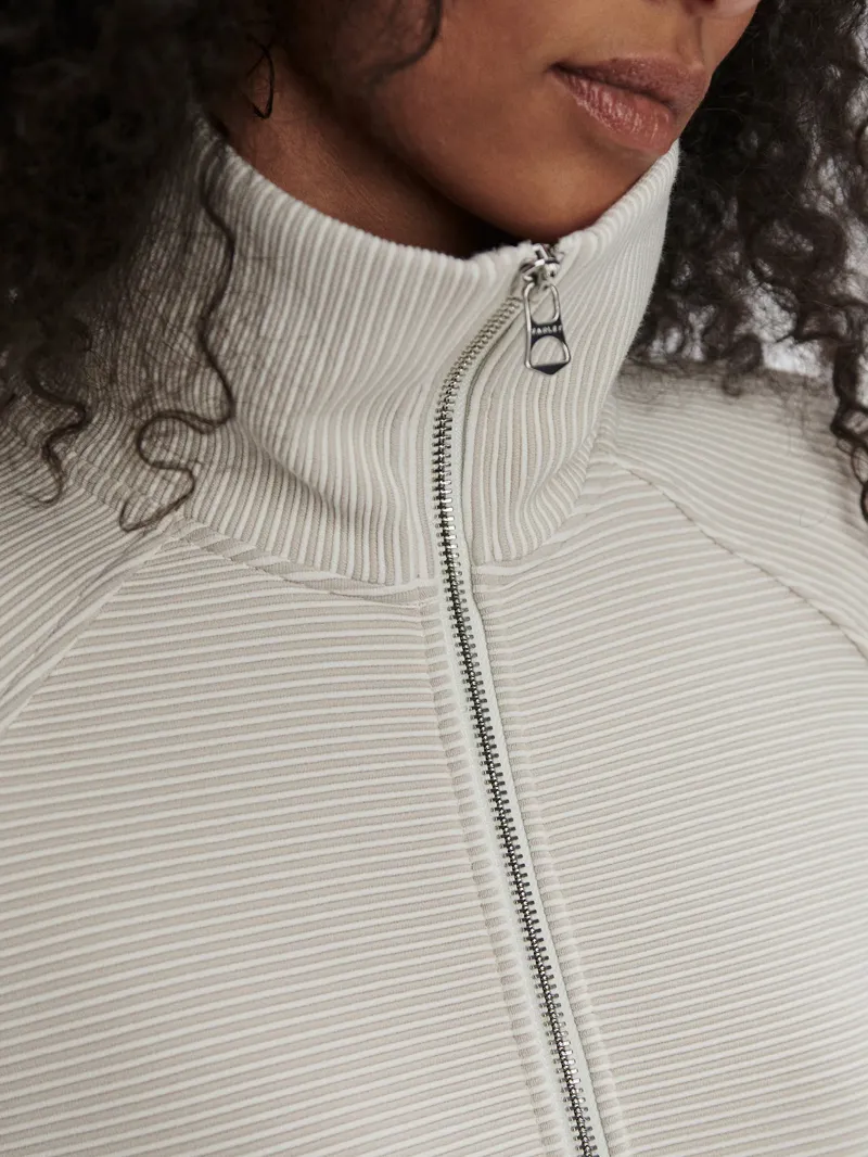 Varley Milano 2.0 Half-Zip Sweat - Silver Grey/ Snow White-2