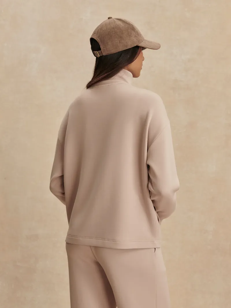 Varley Arlene Zip-Through Sweat - Mushroom-5