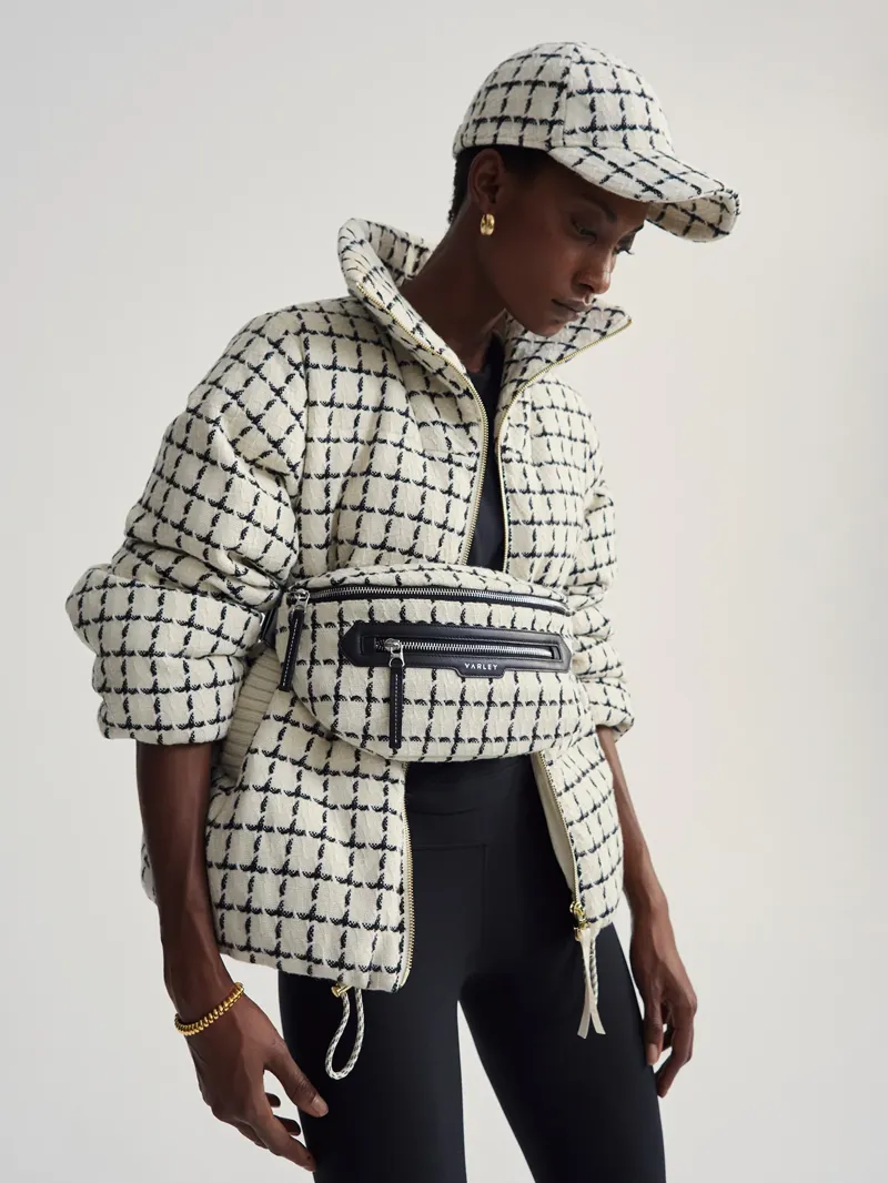 Varley Eugene Check Short Puffer - Egret Mono Check-4