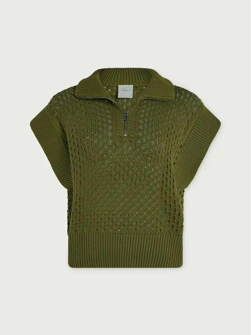 Varley Gaines Half-Zip Knit - Fresh Fern-2