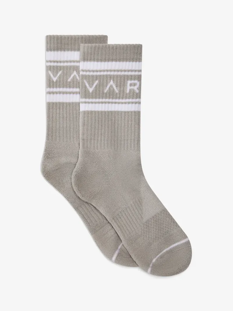 Varley Astley Active Sock - Cement/ Snow White