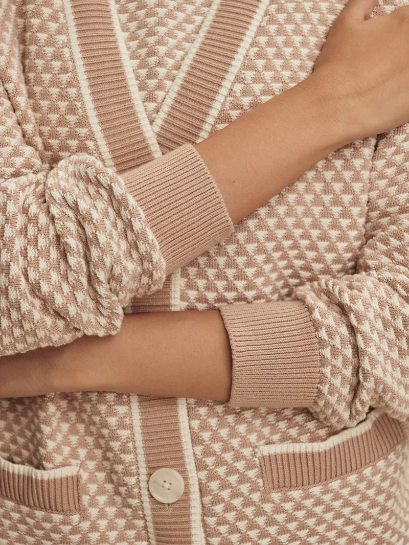 Varley Tarran Stitch Knit Cardigan - Light Taupe-2