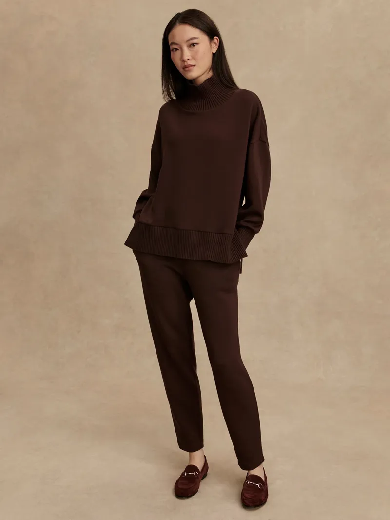 Varley Barker High-Neck Sweat - Coffee Bean-1