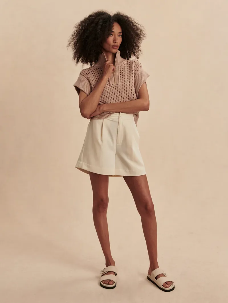 Varley Gaines Half-Zip Knit - Light Taupe-2