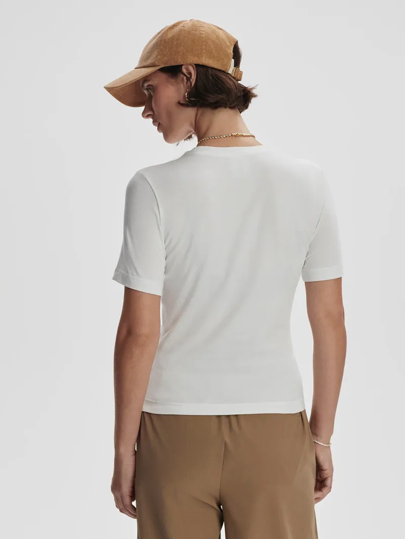 Varley Regina Fitted Tee - White-2
