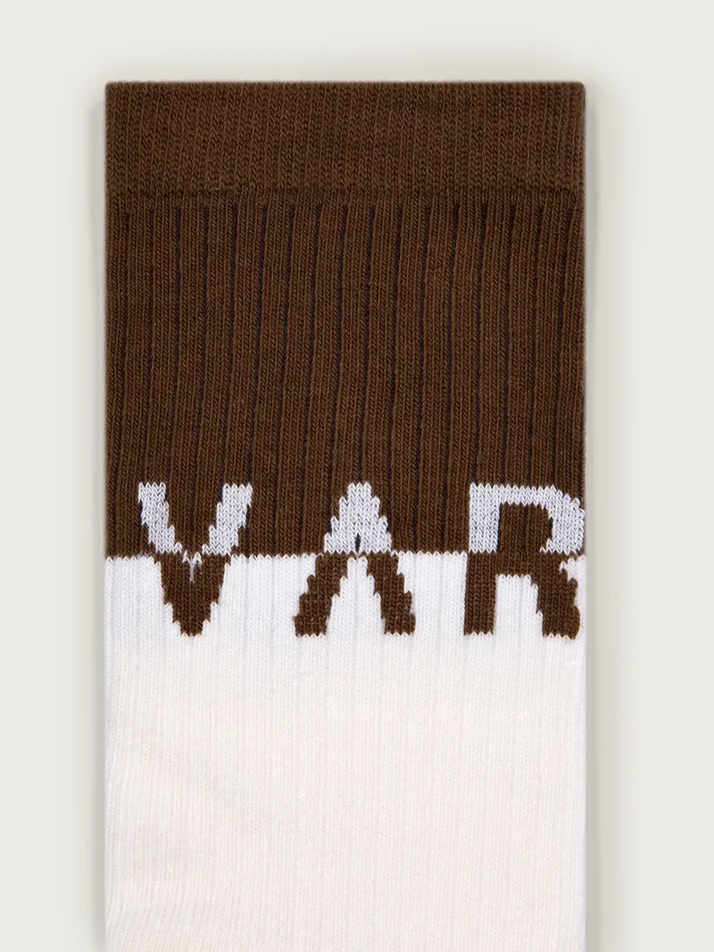 Varley Stellar Colourblock Sock - Egret/Deep Taupe-1