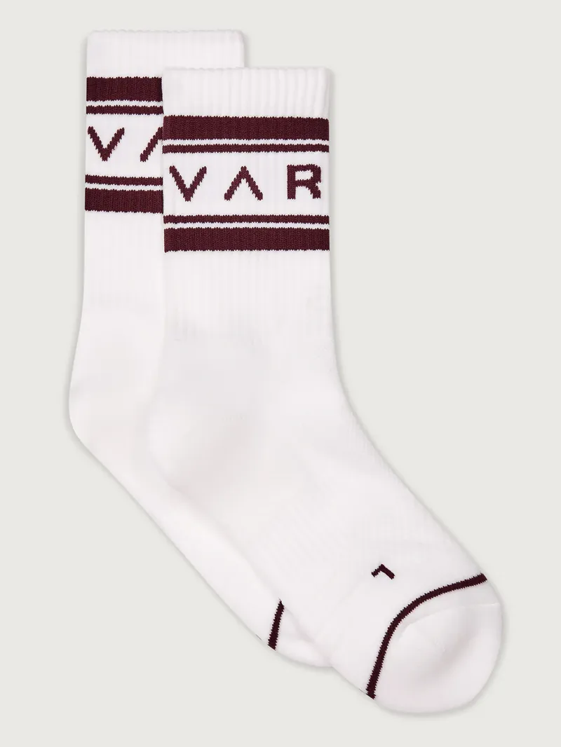 Varley Astley Active Sock - White / Port