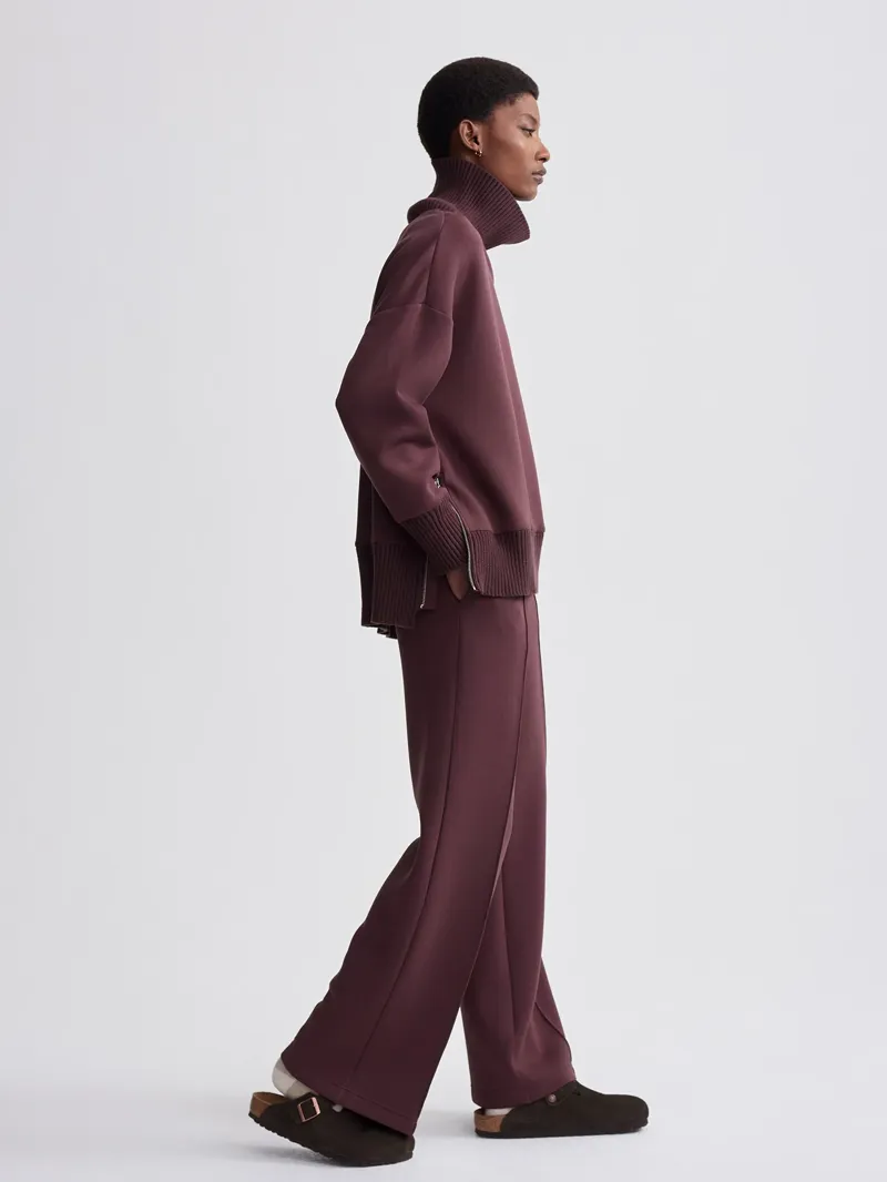 Varley Barker High Neck Sweat - Deep Mahogany-3