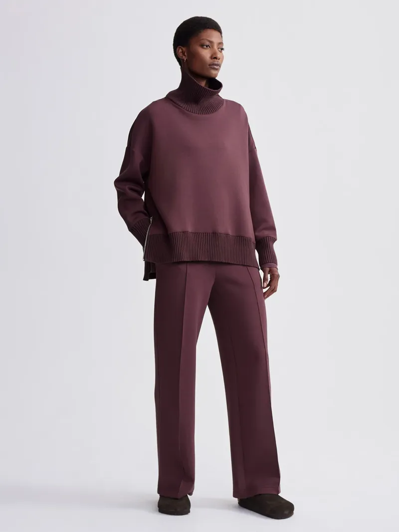 Varley Barker High Neck Sweat - Deep Mahogany-1