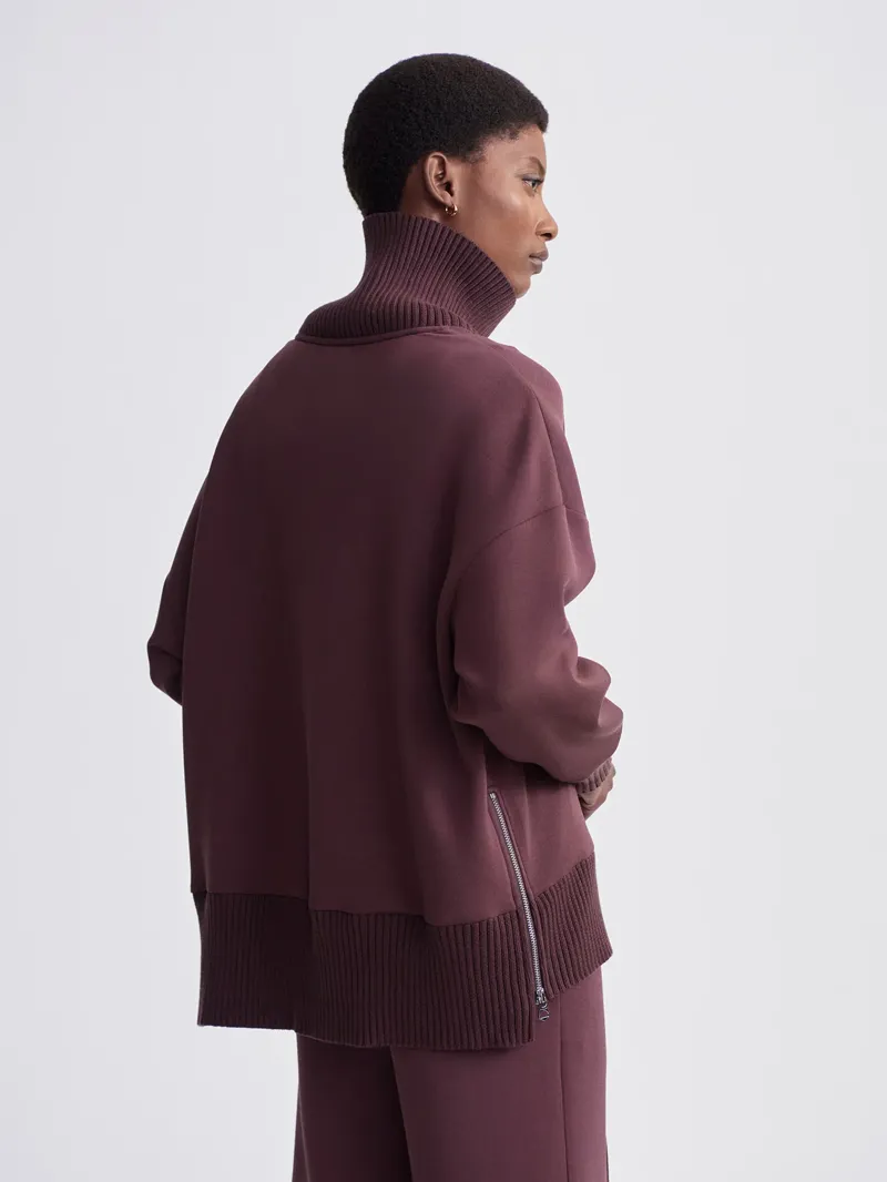 Varley Barker High Neck Sweat - Deep Mahogany-2