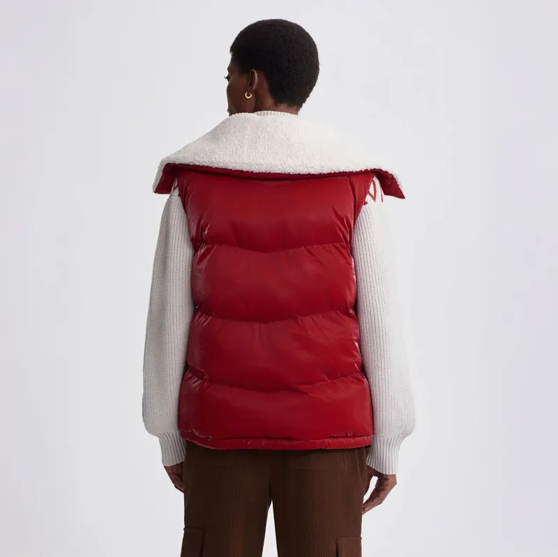 Varley Brock Puffer Gilet - Red Dahlia-3