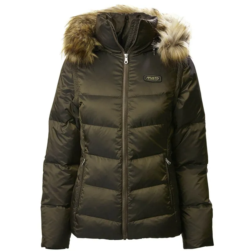 Musto Ladies Burghley Quilted 2 in 1 Rifle Green Jacket-1