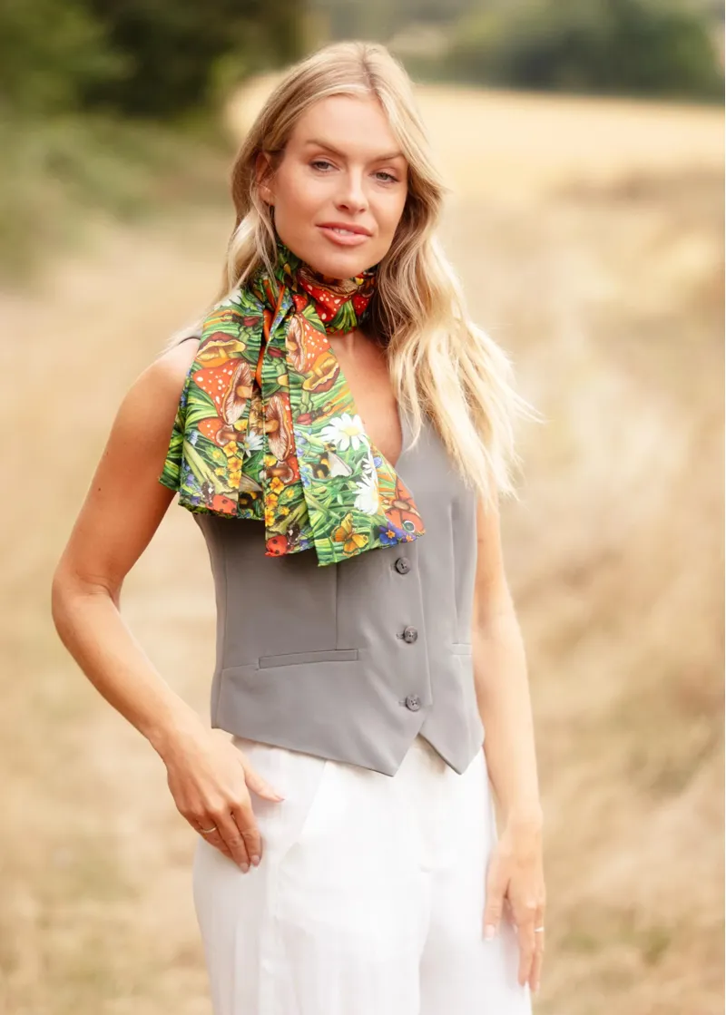 Clare Haggas Spiritual Awakening Saffron Narrow Scarf-1