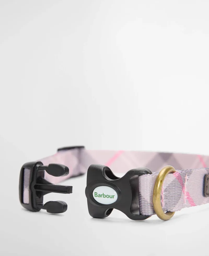 Barbour Tartan Printed Dog Collar - Pink Tartan-3