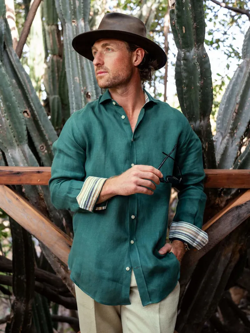 KOY Linen Shirt - Forest Green