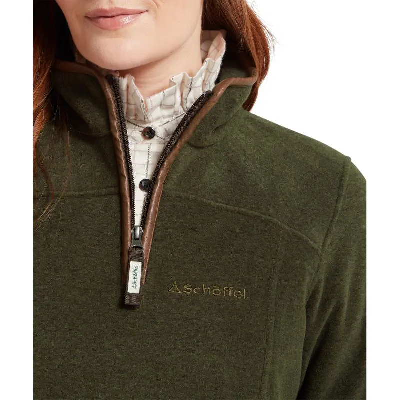 Schoffel Ladies Tilton II 1/4 Zip Fleece - Dark Olive-2