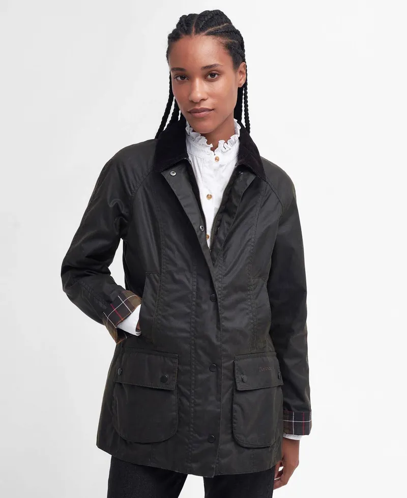 Barbour Ladies Classic Beadnell Waxed Jacket - Olive