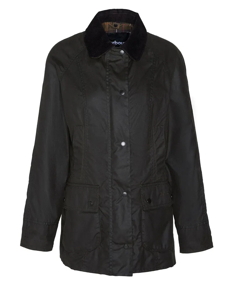 Barbour Ladies Classic Beadnell Waxed Jacket - Olive-8
