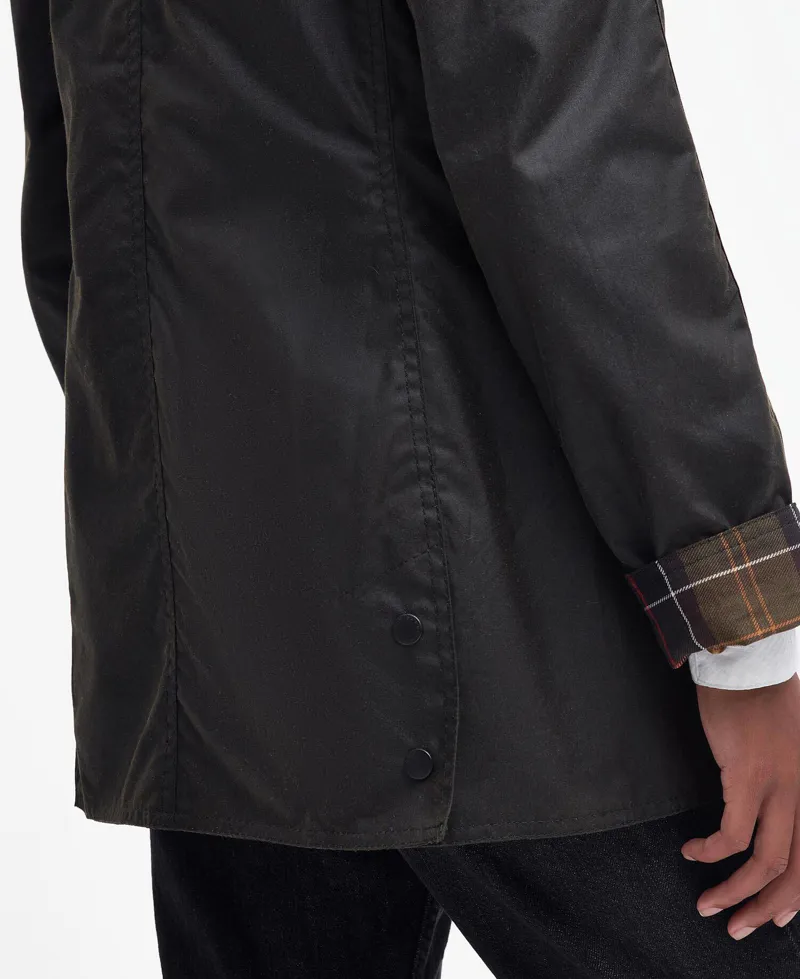 Barbour Ladies Classic Beadnell Waxed Jacket - Olive-6