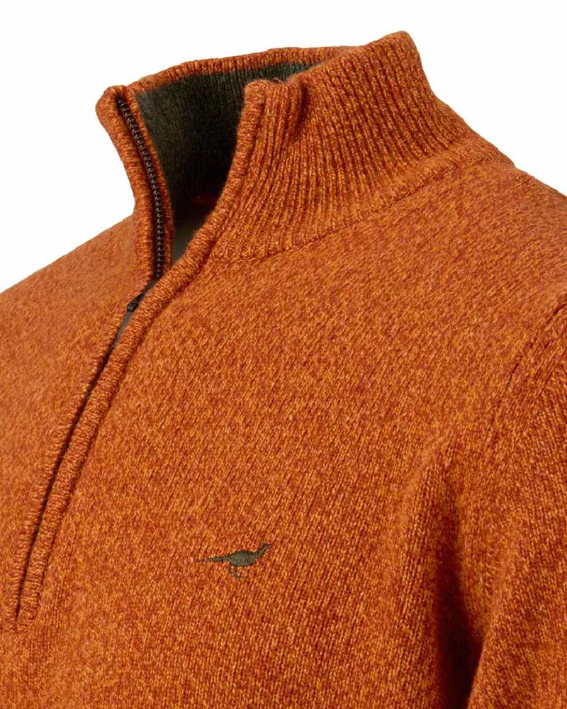 Laksen Brompton Zip Neck Jumper - Terra-1