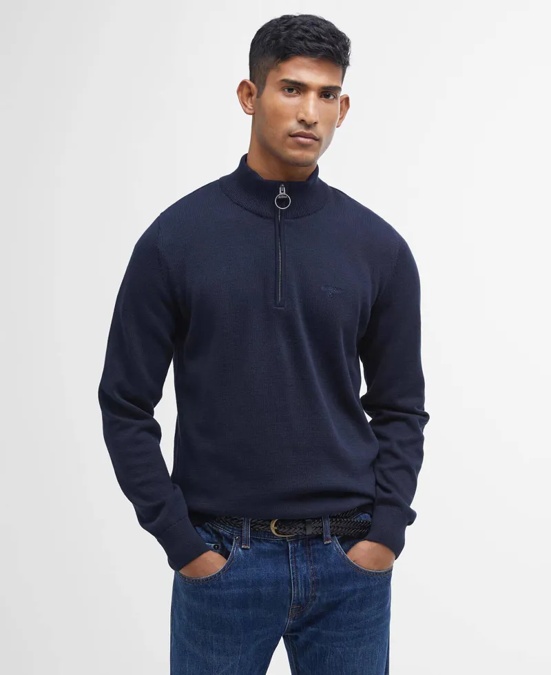 Barbour Cotton Quarter-Zip Jumper - Classic Navy