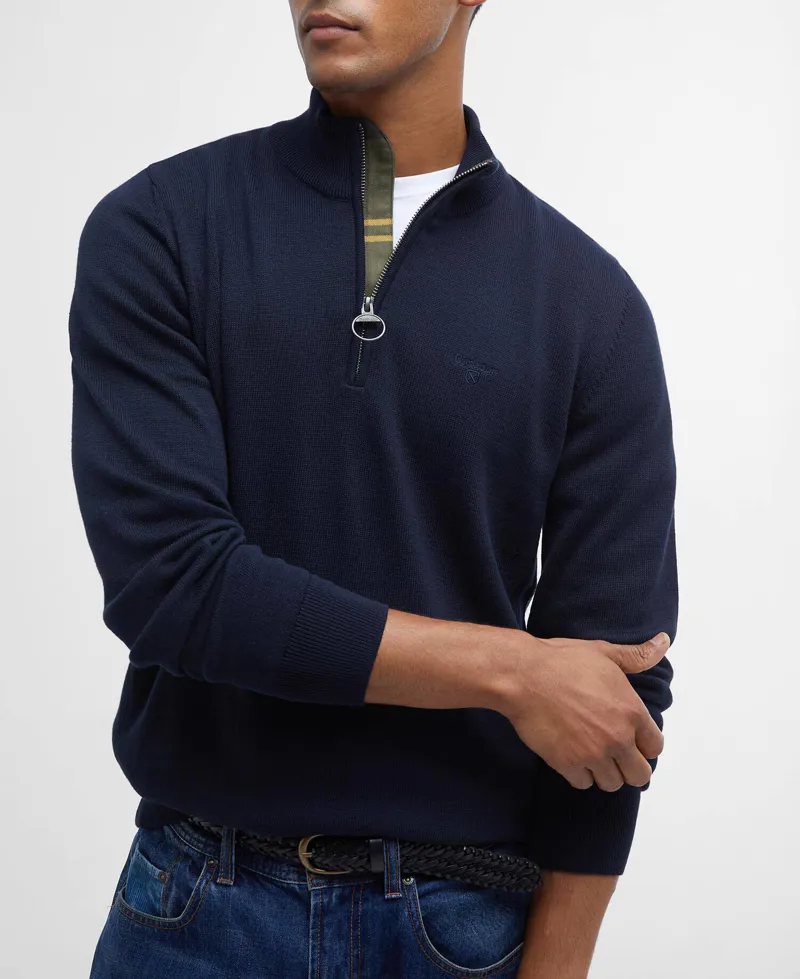 Barbour Cotton Quarter-Zip Jumper - Classic Navy-4