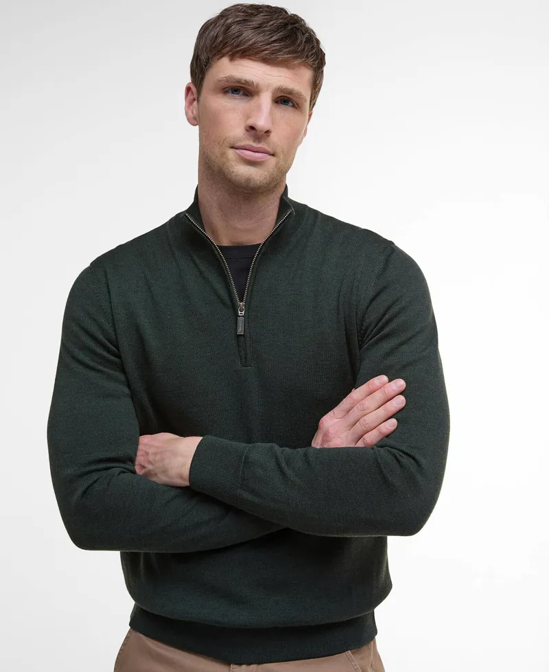Barbour Gamlin Quarter-Zip Jumper - Olive-3
