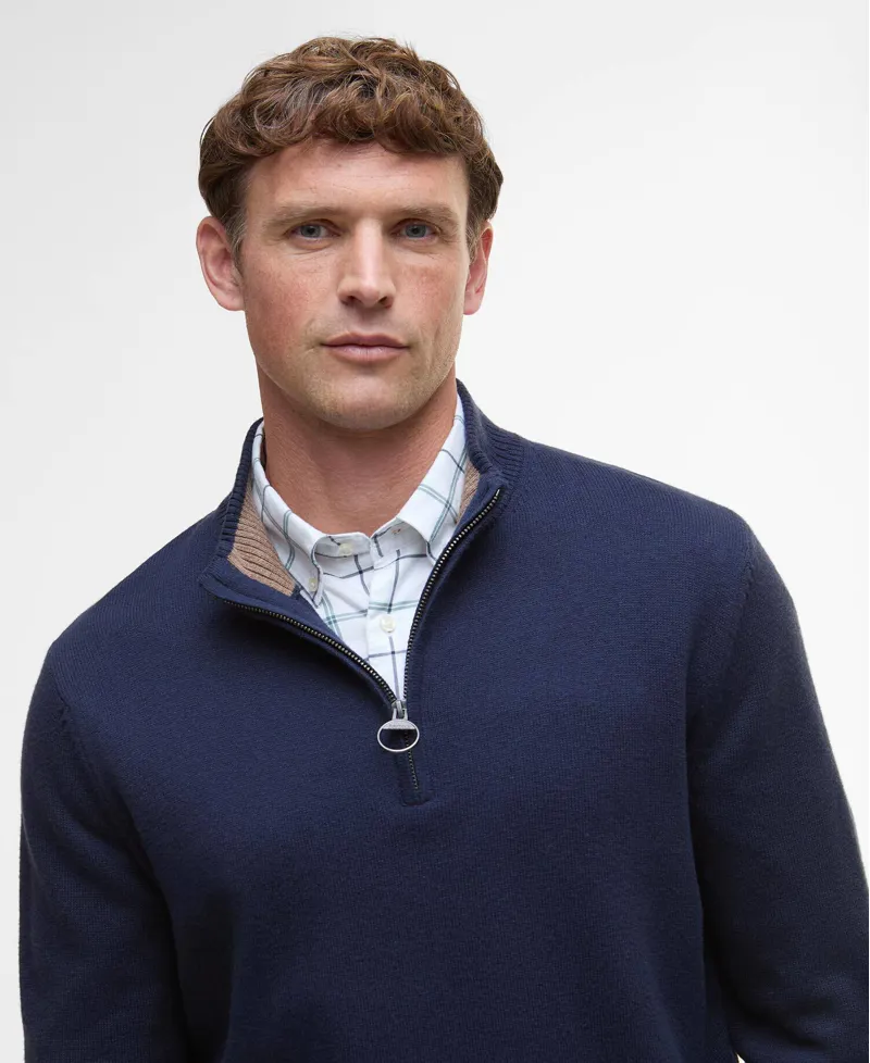 Barbour Kelson Quarter-Zip Jumper - Navy-3
