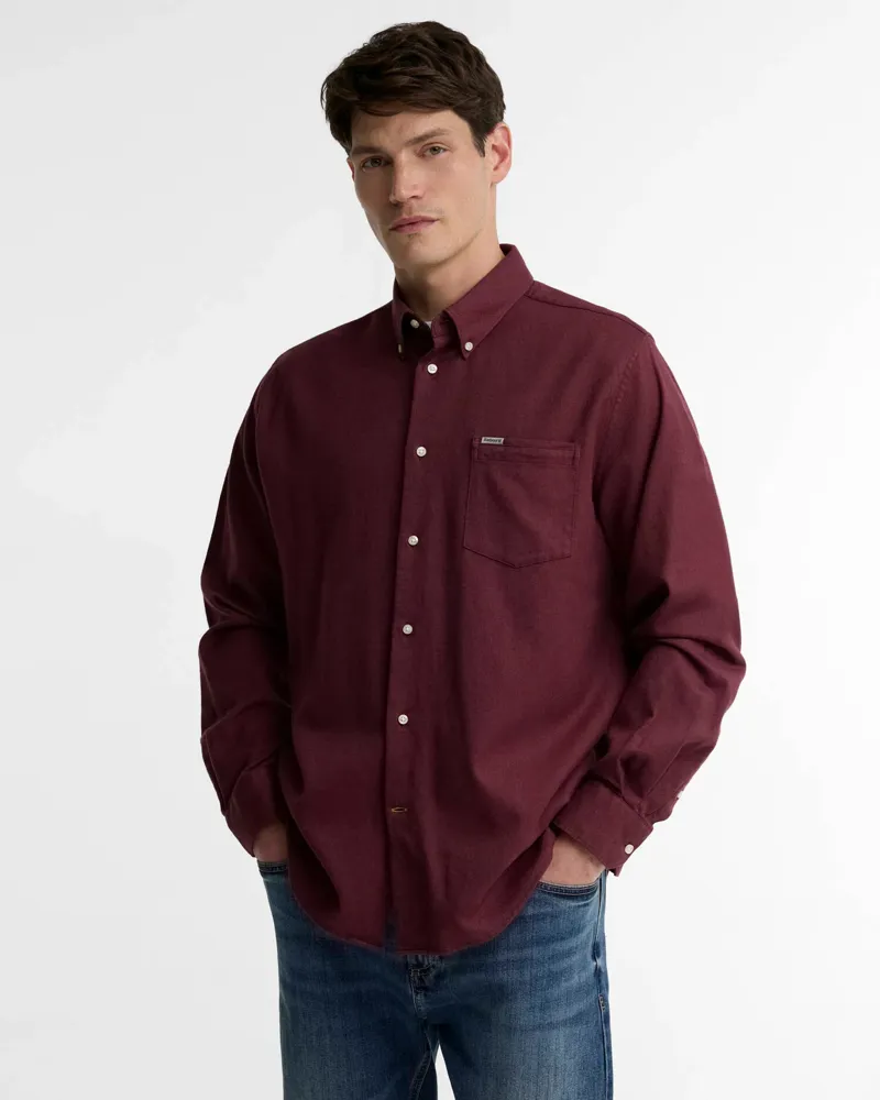 Barbour Sparrowhill Regular Long-Sleeved Shirt - Dark Bordeaux