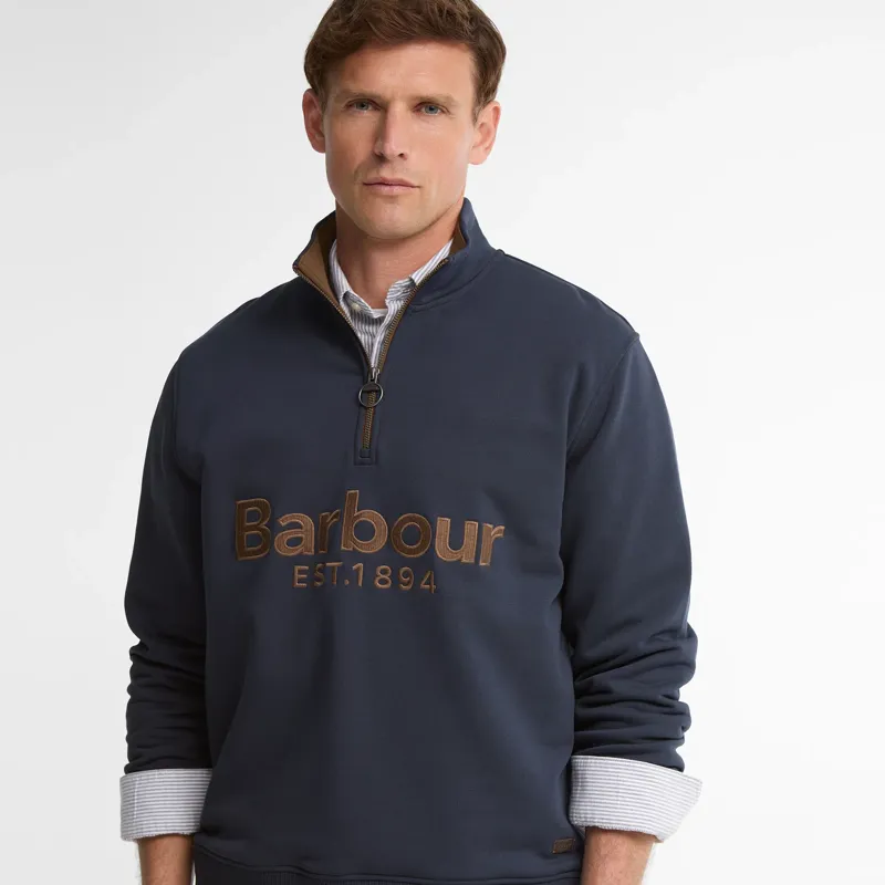 Barbour Fosse Half Zip Sweatshirt - Navy-2