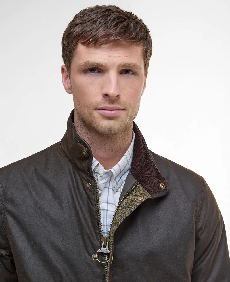Barbour Hereford Waxed Jacket - Olive-3